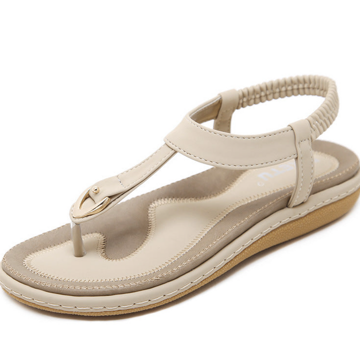Comfortable summer shoes with a heel for ladies – Marisa (Now 1+1 Free!)-Beige-5.5-Nora Luxe
