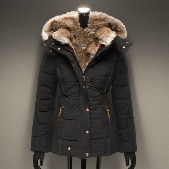 Comfortable Warm Women's Winter Coat - Elodie-Black-S-Nora Luxe