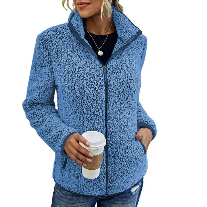 Comfortable Women's Fleece Vest - Petra-Blue-S-Nora Luxe