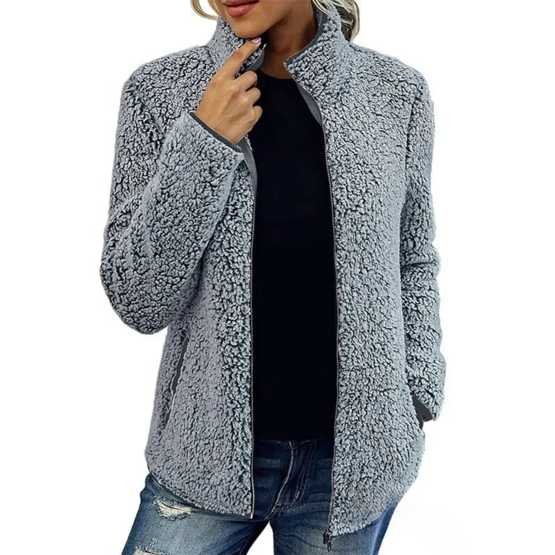 Comfortable Women's Fleece Vest - Petra-Gray-S-Nora Luxe