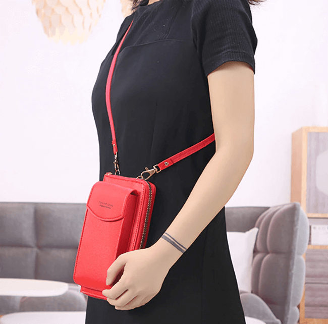 Compact PU Leather Crossbody Shoulder Bag with Adjustable Strap