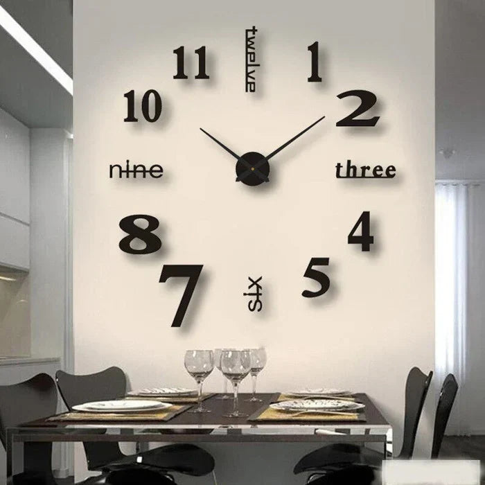 Creative Wall Clock - ArtTime-Quarter - Black-23.62 – 39.37 in-Nora Luxe