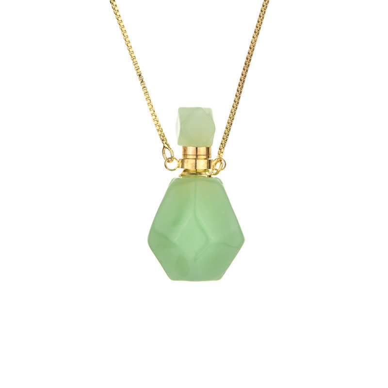 Crystal Perfume Bottle Necklace - Iris-Peridoot-Nora Luxe