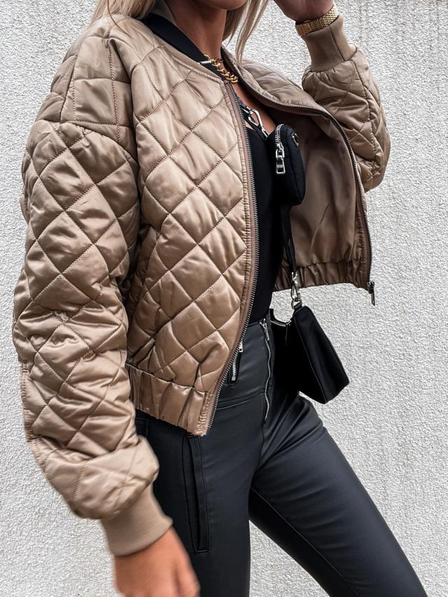 Padded ladies bomber jacket with pockets – Marisa