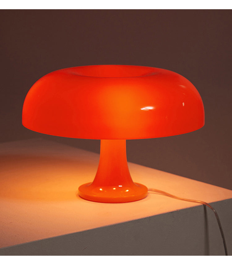 DESIGNER LED TOADSTOOL TABLE LAMP - MODERN MINIMALIST FOR BEDROOM & LIVING ROOM-Orange-EU Plug-Nora Luxe