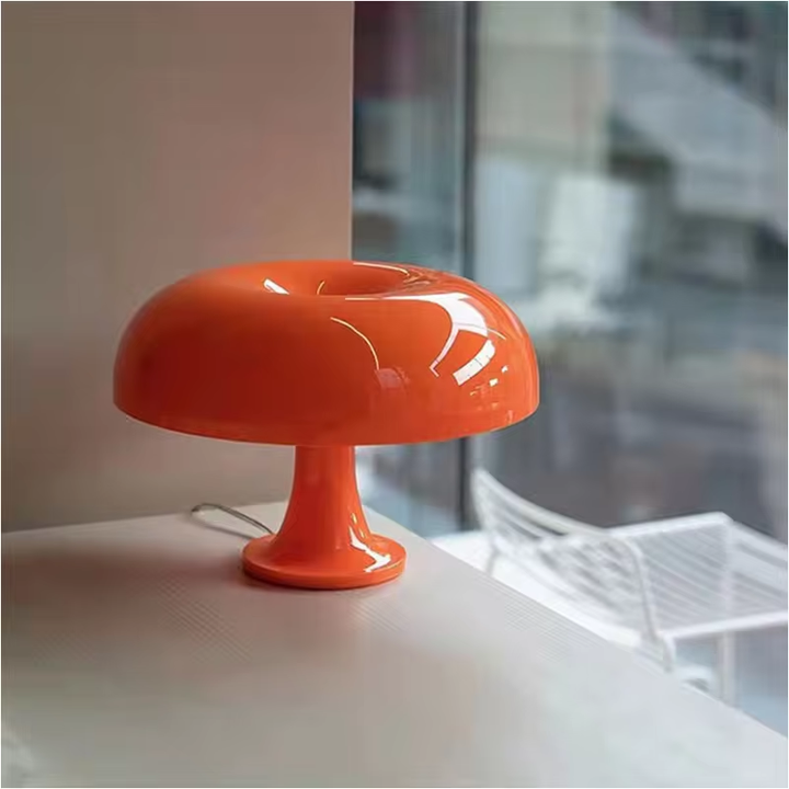 DESIGNER LED TOADSTOOL TABLE LAMP - MODERN MINIMALIST FOR BEDROOM & LIVING ROOM-Orange-EU Plug-Nora Luxe