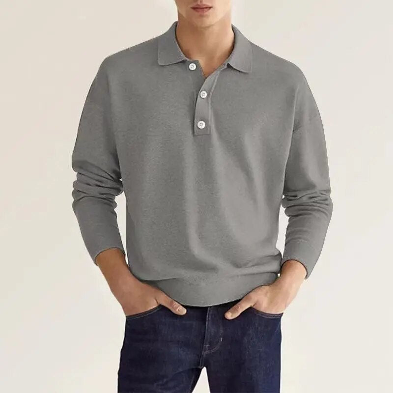 Men's Polo with Long Sleeves - Bastien