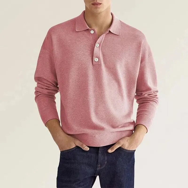 Men's Polo with Long Sleeves - Bastien