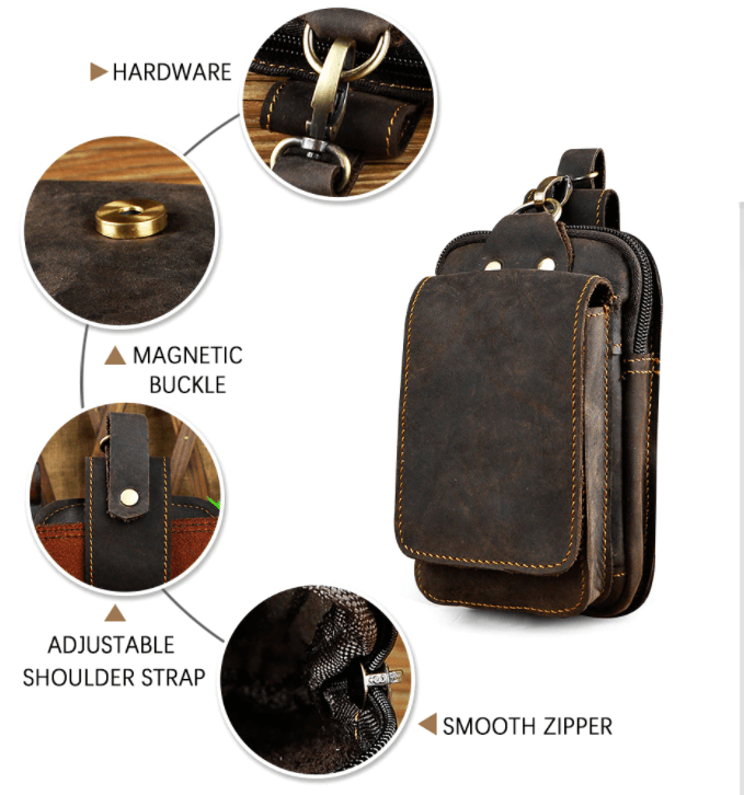 Genuine Leather Men’s Waist Pack