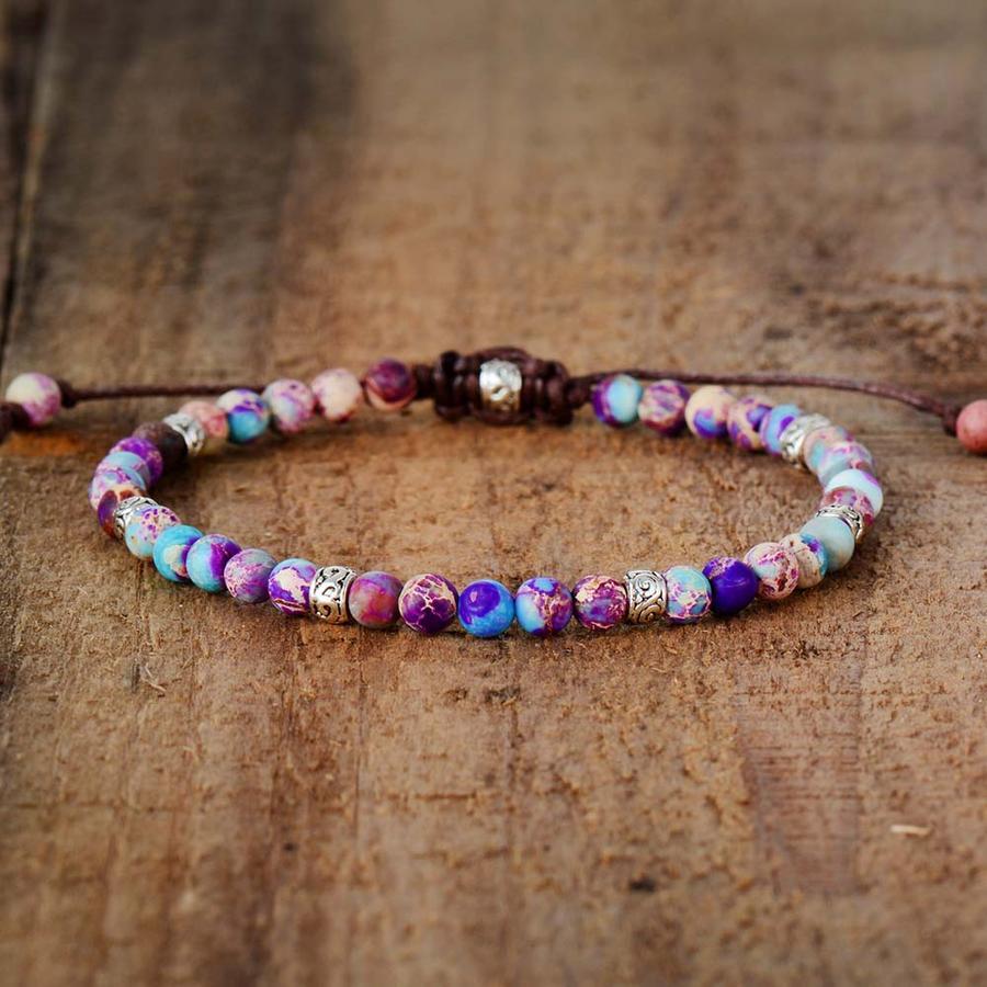 Energy Bracelet Jasper - Nyima-Purple-6.69 inches-Nora Luxe