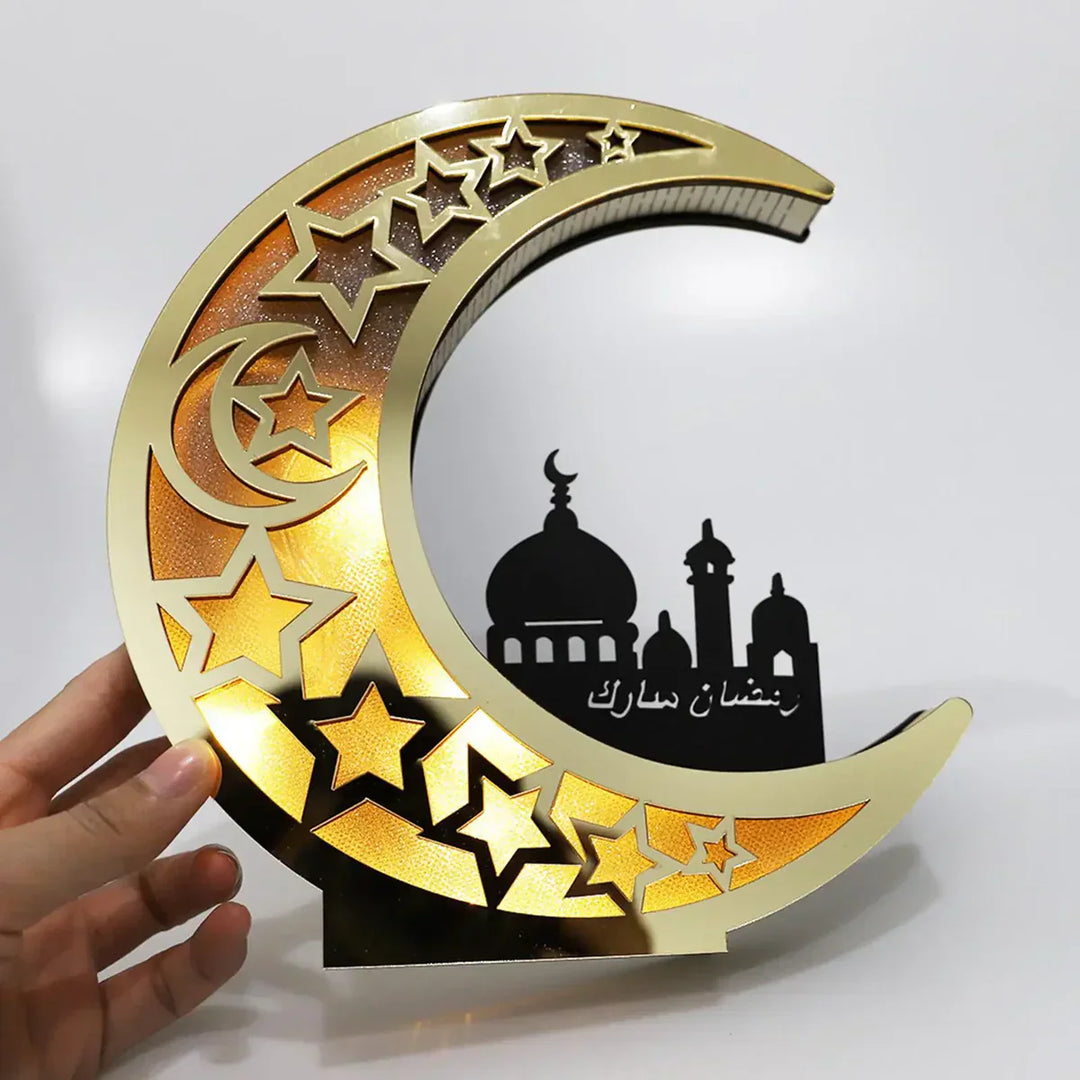 Festive Moon-Shaped LED Lamp - LunarShine-Nora Luxe