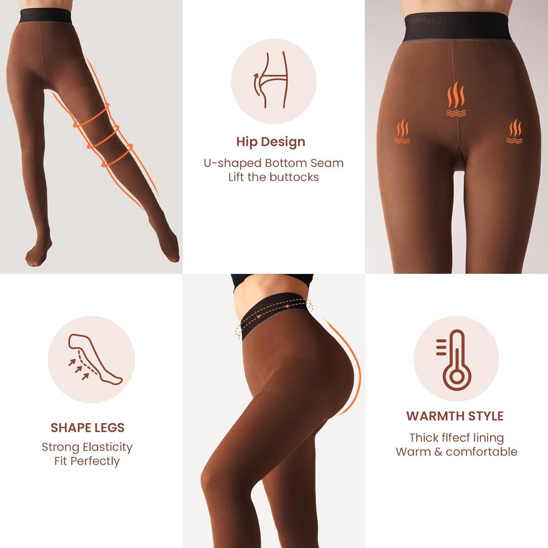 Fleece-lined Tights - Nova-Black-XS-Nora Luxe