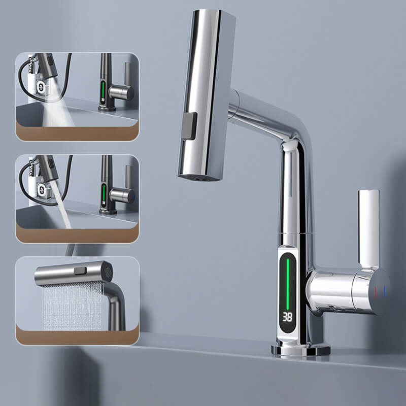 Flexible Water Tap - WaterMaster-Chrome with display-Nora Luxe