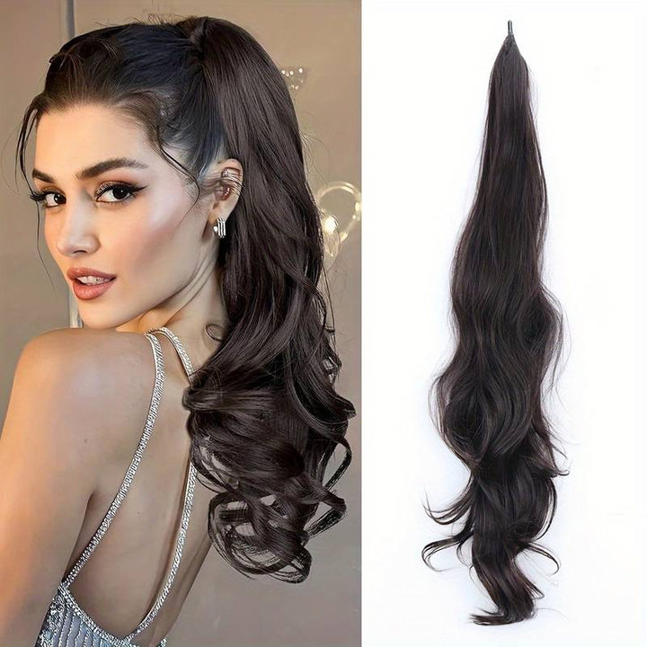 Flexible Wrap-Around Ponytail for Long, Full Hair - Selena-Coffee-Nora Luxe