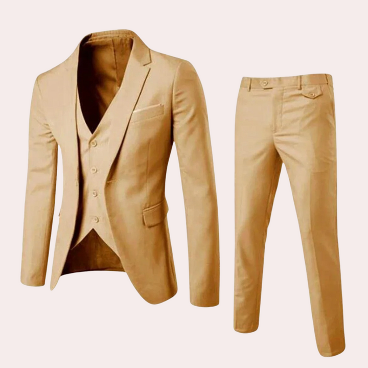 Formal and Comfortable Men's Suit - Thomas-Khaki-S-Nora Luxe