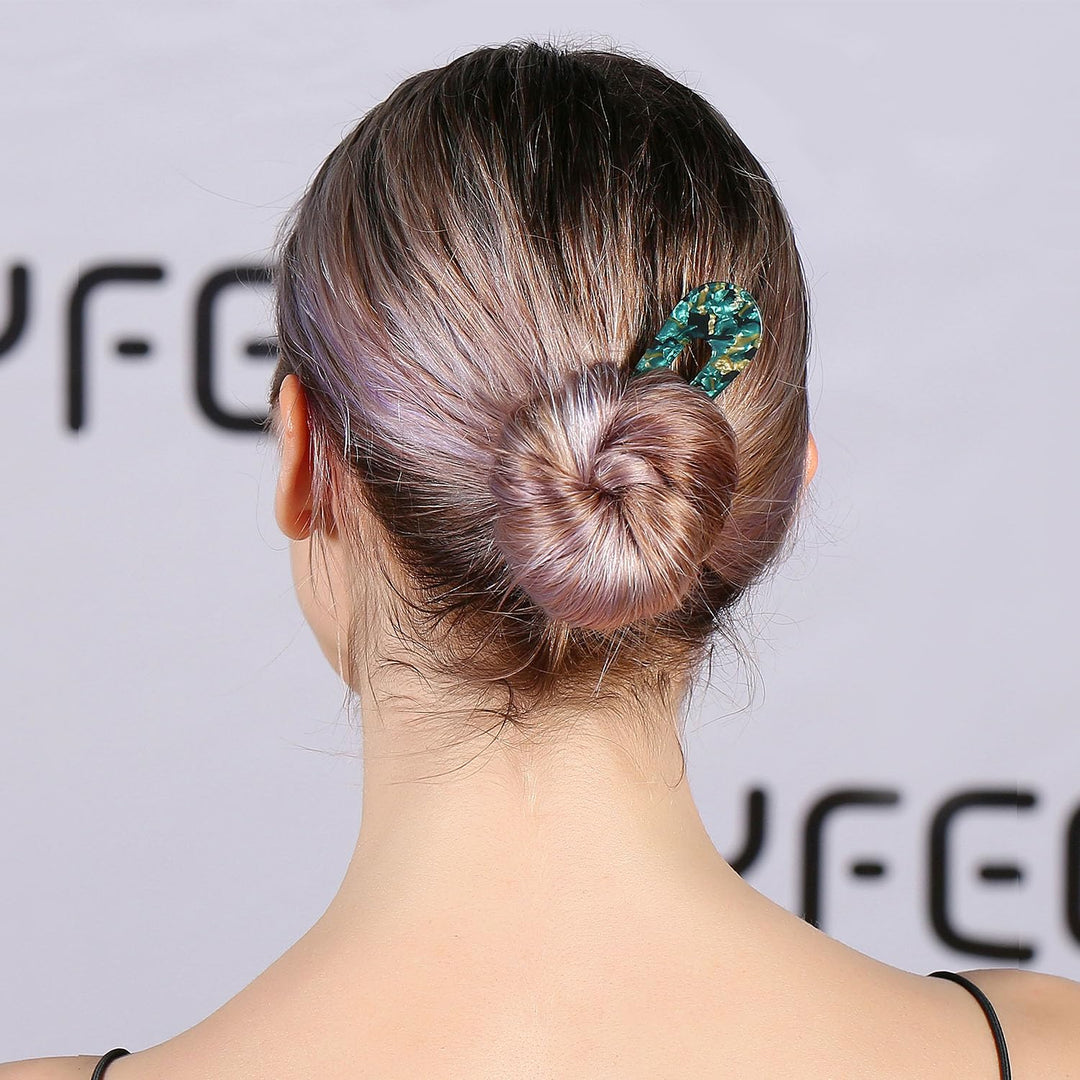 French Turtle Hair Forks - U-shaped Hair Pins-Set 1-Nora Luxe