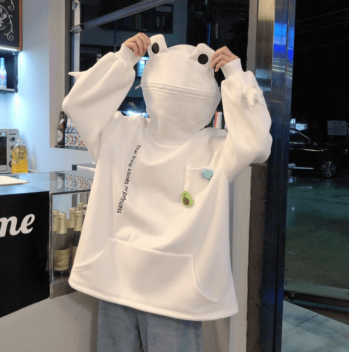 Unisex hoodie with frog design – Froggy