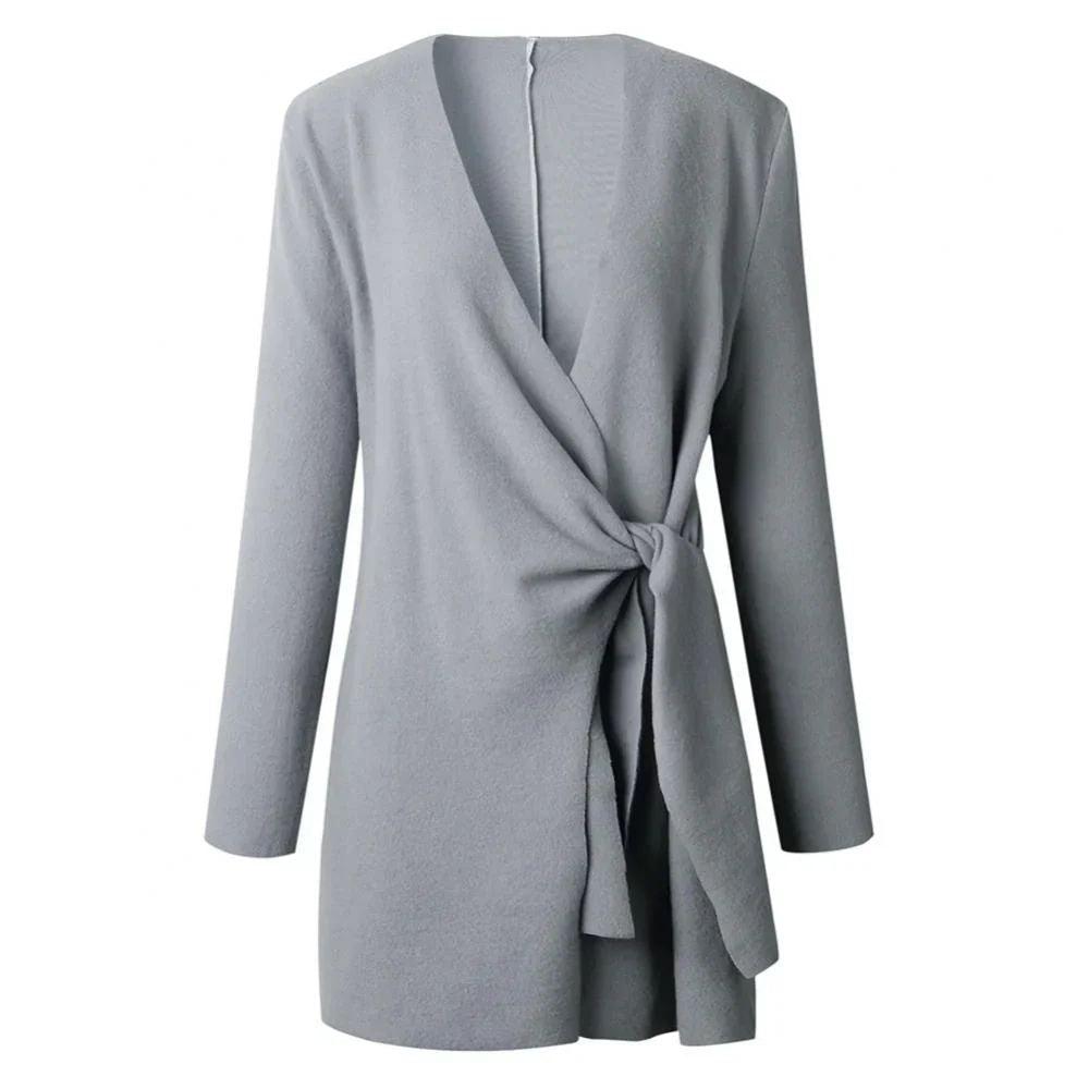 Knitted Women's Cardigan with Bow Belt – Elin