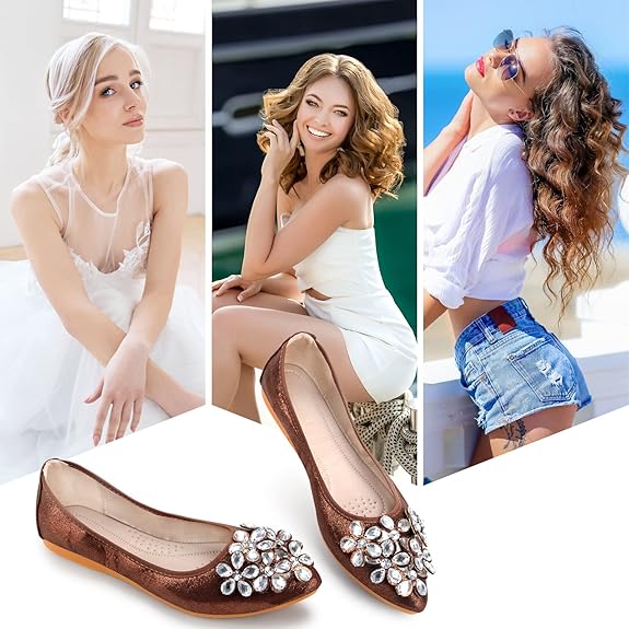 Glittering Rhinestone Ballerina Flats - Yelena-Black-3.0-Nora Luxe
