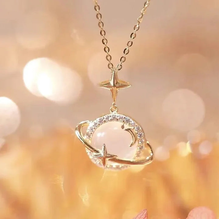 Golden Planet Necklace - Celestia-Nora Luxe