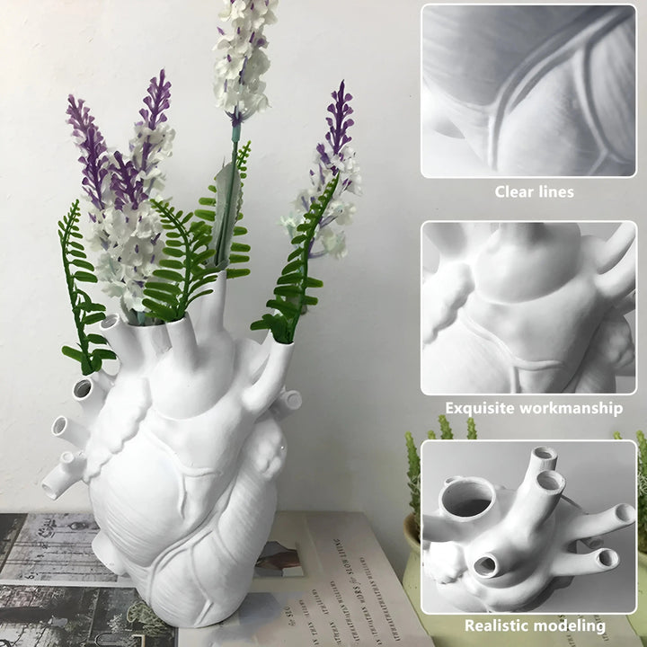 Greek Inspired Heart-Shaped Vase - Elena-Black-Nora Luxe