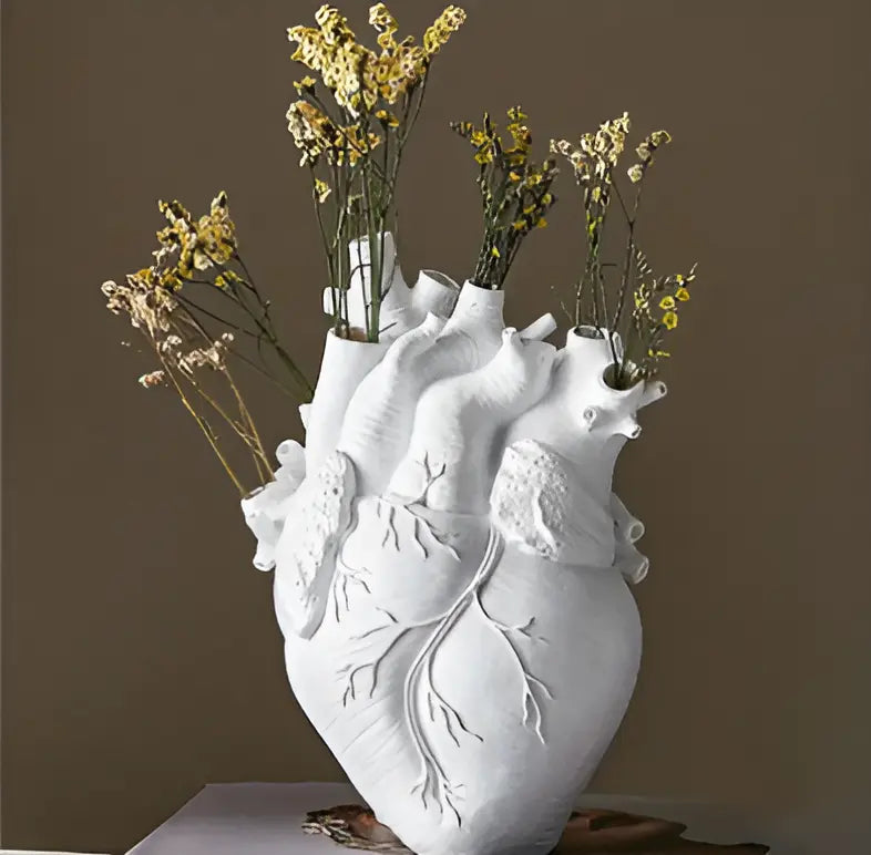 Greek Inspired Heart-Shaped Vase - Elena-White-Nora Luxe