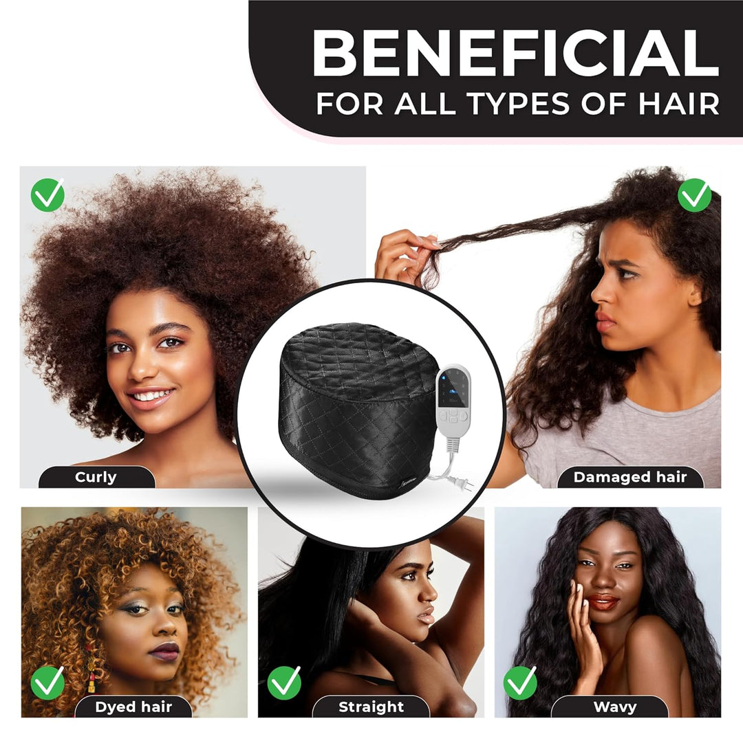 Hair Steamer for Deep Conditioning-Black-Nora Luxe