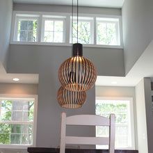 Handmade Wooden Pendant Lamp - RustikAura-Classic wood-9.06 inches-Nora Luxe