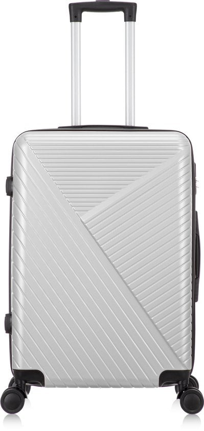 Hard-shell suitcase – Cordoba-Silver-M (63L)-Nora Luxe