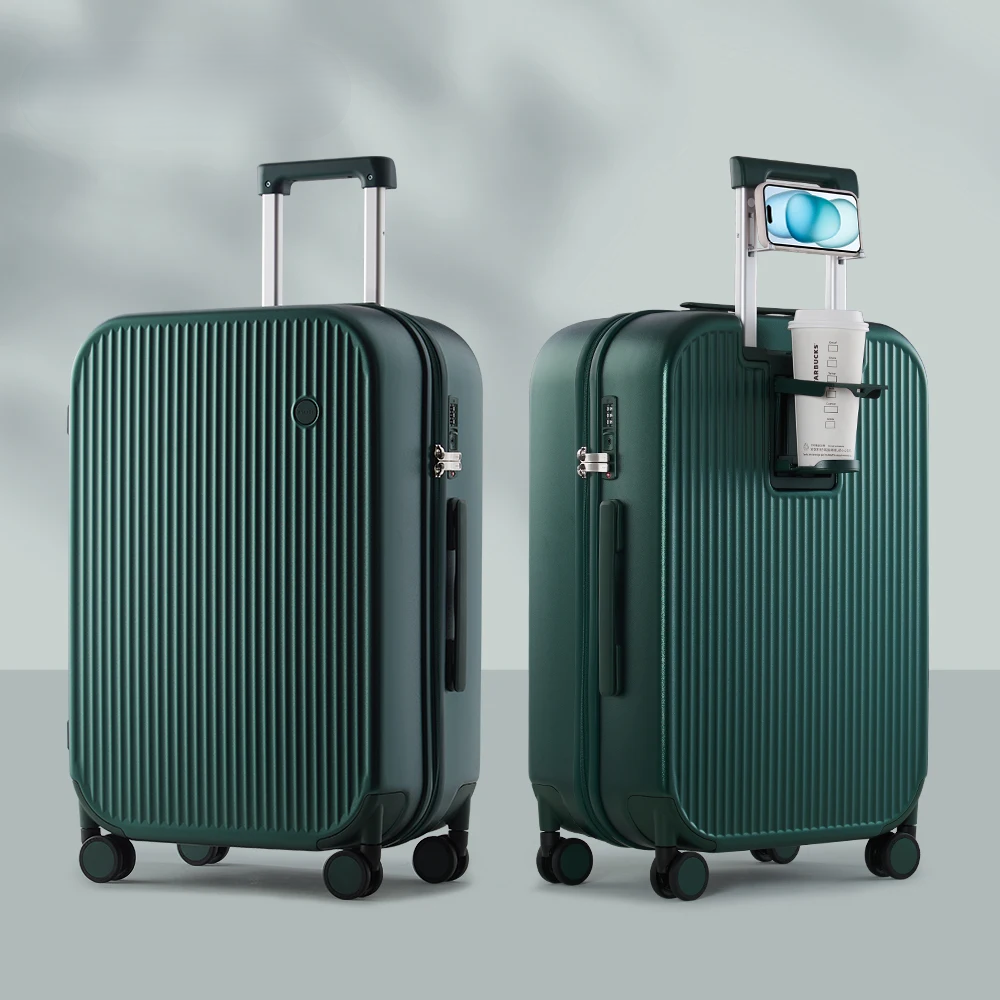Hard-shell suitcase – Lyon-Dark green-S (42 L)-Nora Luxe