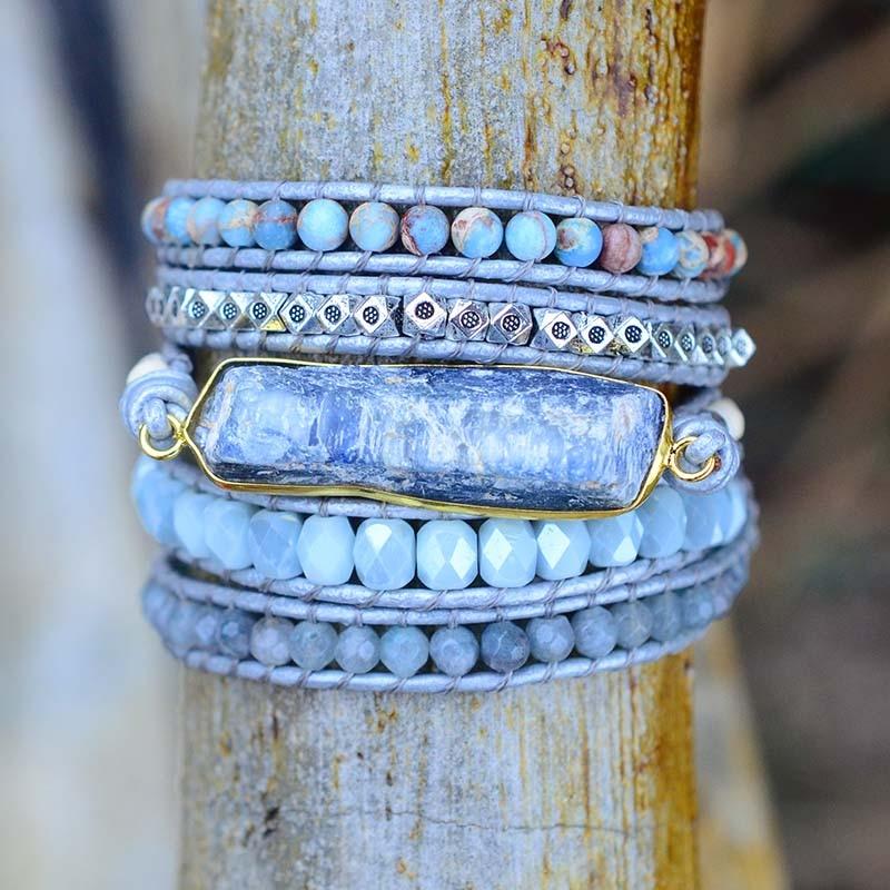 Healing Blue Topaz Wrap Bracelet - Aurina-Nora Luxe