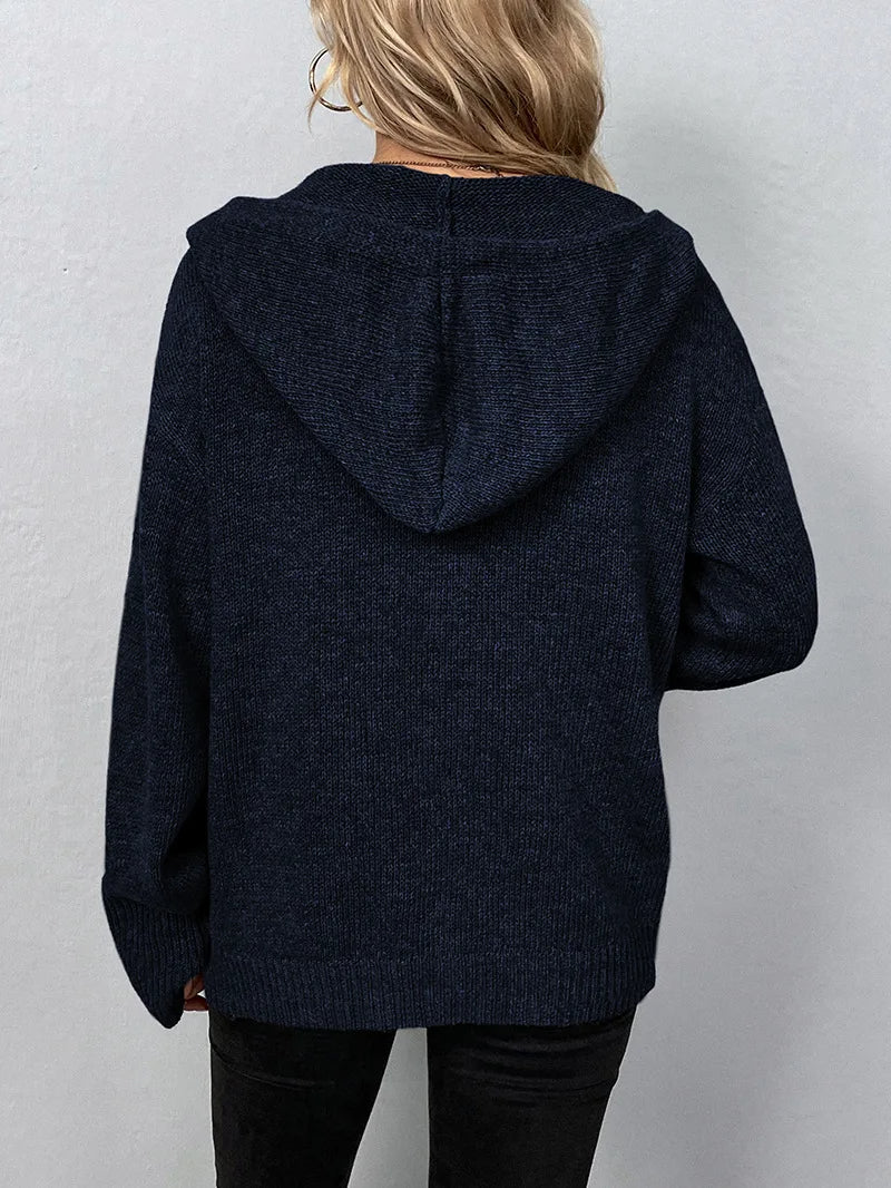 Knitted Cardigan for Women - Sofia-Gray-S-Nora Luxe