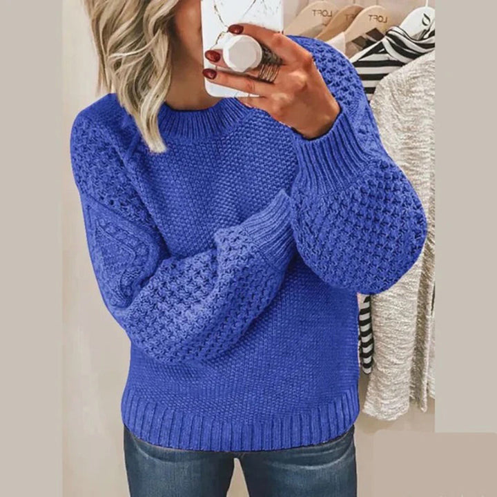 Knitted Women's Sweater - Elina-Blue-S-Nora Luxe
