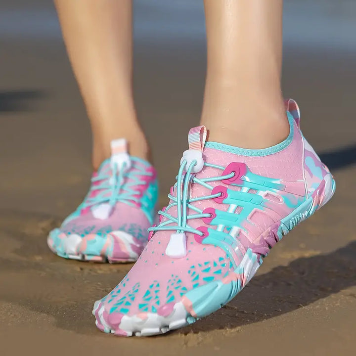 Ladies Barefoot Water Shoes - WaveFlex-Pink-3.0-Nora Luxe