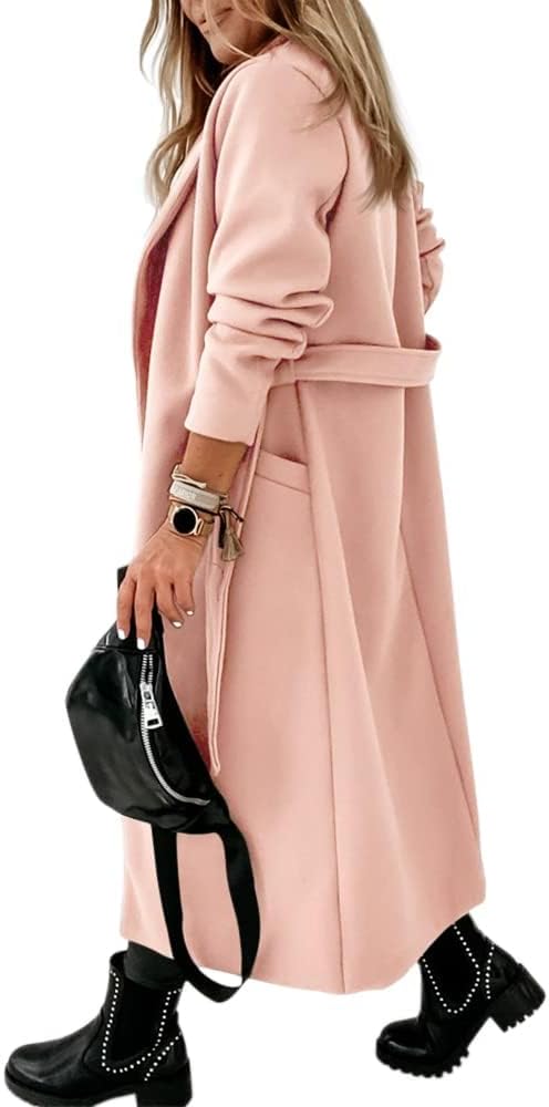 Ladies Classic Coat with Notched Collar and Open Front – Paulina-Olive Green-S-Nora Luxe