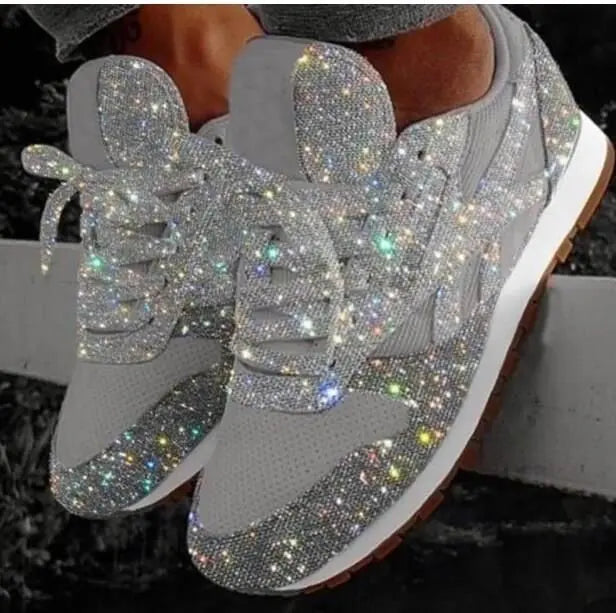 Ladies Glitter Shoes with Sequins - Livia-Silver-4-Nora Luxe