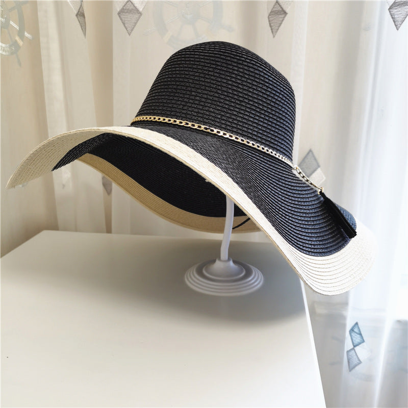 Ladies' summer hat with wide brim and UV protection – Lily-Black-One size fits all-The Livary
