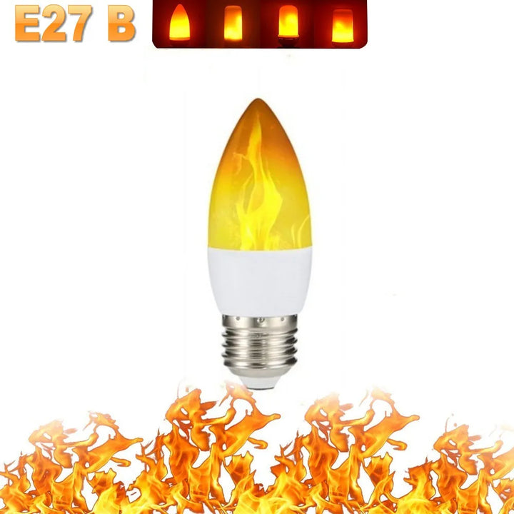 LED FLAME LIGHT PARTY LAMP - 4 MODES SIMULATING FIRE-E14 3Modes A-Nora Luxe