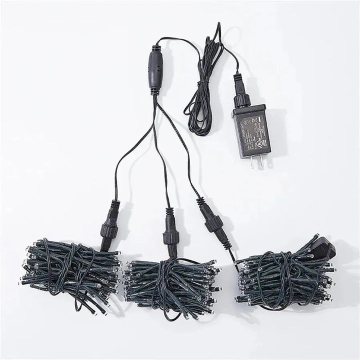 LED Meteor Shower Outdoor Lighting – Lumi-White-1 Chain 1 Adapter-The Livary