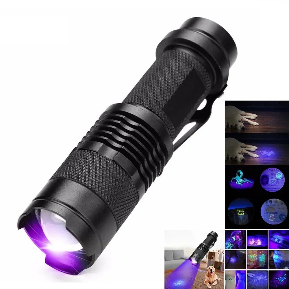 LED UV FLASHLIGHT - ULTRAVIOLET INSPECTION LAMP FOR PET URINE SPOTS AND STAIN DETECTION-SK68 Small Flashlight-Nora Luxe