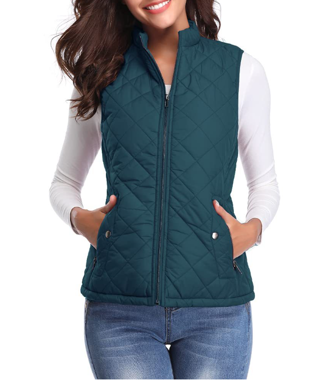 Lightly Padded Stylish Women's Bodywarmer - Lara-Ocean Blue-S-Nora Luxe
