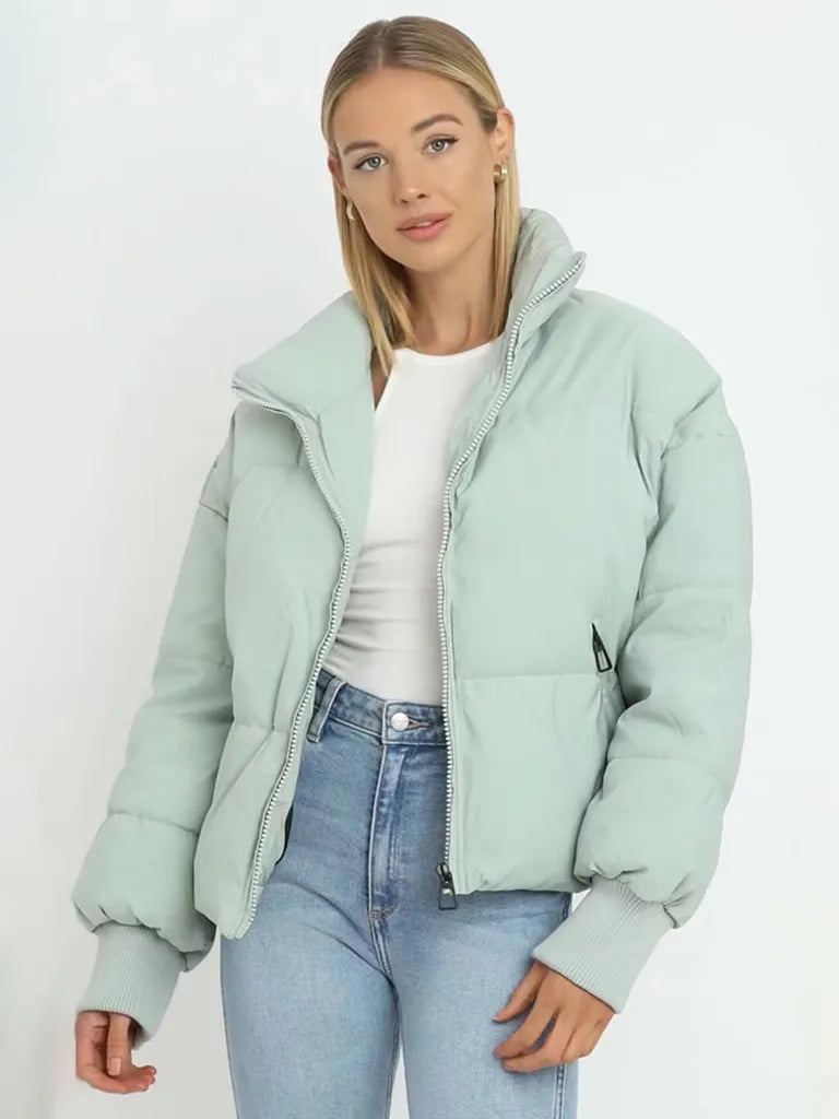 Lightweight Women's Puffer Jacket - Sofia-Light Green-S-Nora Luxe