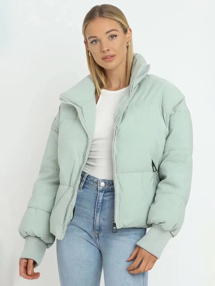 Lightweight Women's Puffer Jacket - Sofia-Light Green-S-Nora Luxe