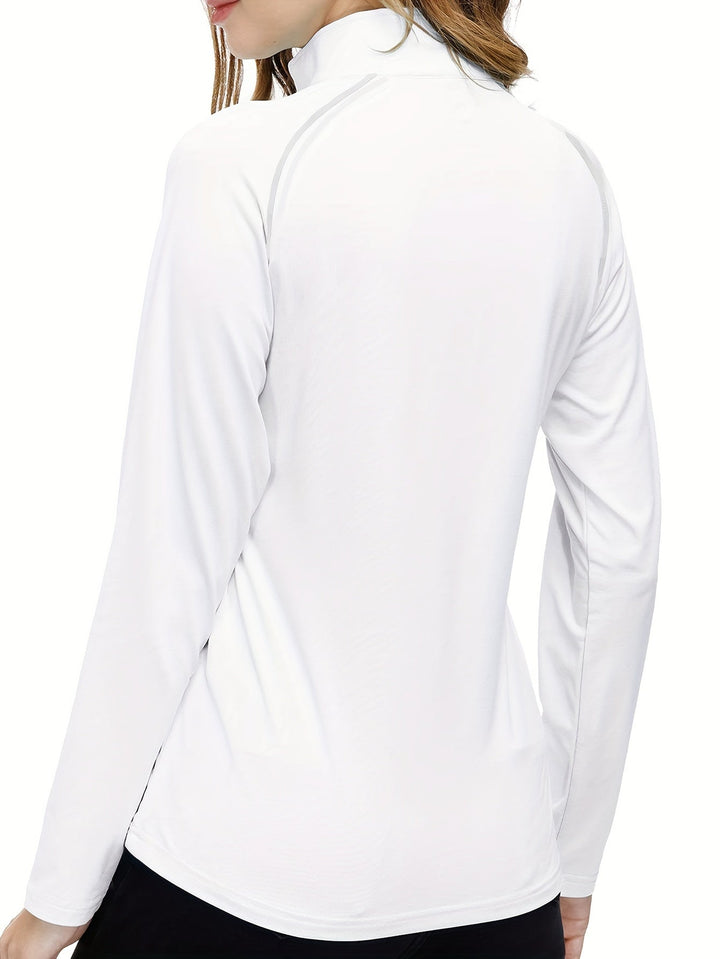 Long Sleeve Sports Shirt for Women - Nadira-Black-S-Nora Luxe