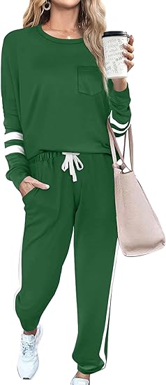 Luxury 2-Piece Jogging Outfit - Lisa-Dark Green-S-Nora Luxe