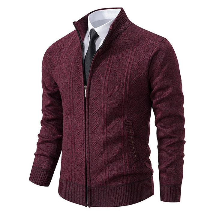 Luxury Knitted Men's Vest - Henry-Bordeaux Red-M-Nora Luxe