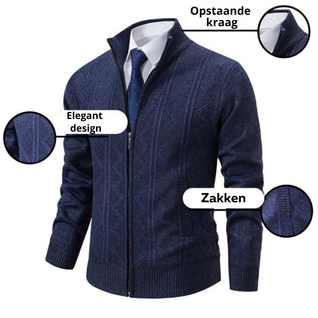 Luxury Knitted Men's Vest - Henry-Dark Blue-S-Nora Luxe