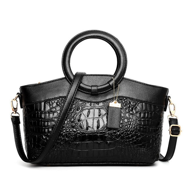 Luxury Leather Shoulder Bag - Liva-Black-Nora Luxe