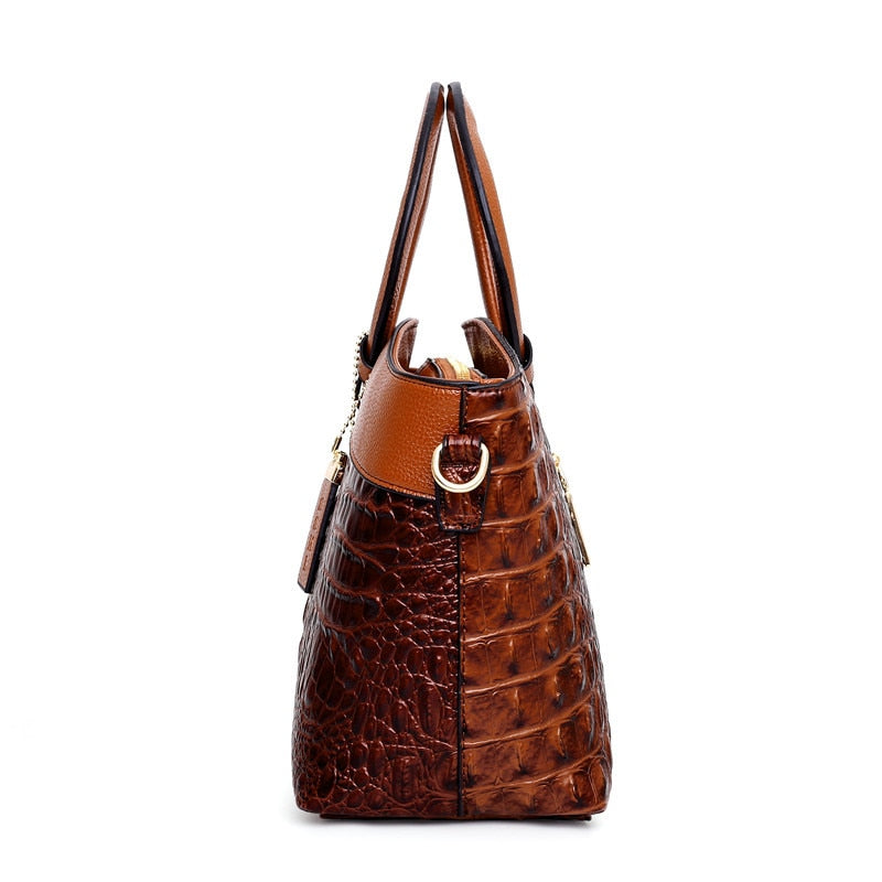 Luxury Leather Shoulder Bag - Liva-Gray-Nora Luxe