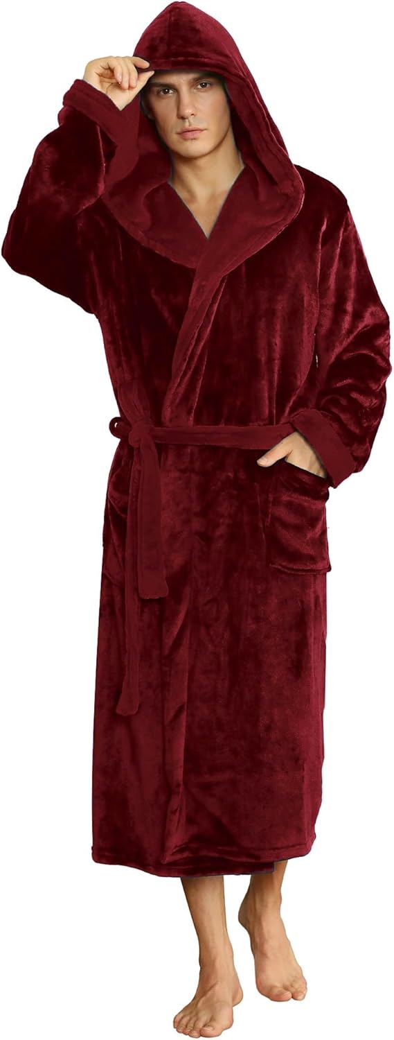 Luxury Men's Bathrobe - Robbie-Bordeaux-S/M-Nora Luxe